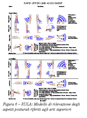 Casella di testo:  
Figura 6  RULA: Modello di rilevazione degli aspetti posturali riferiti agli arti superiori
